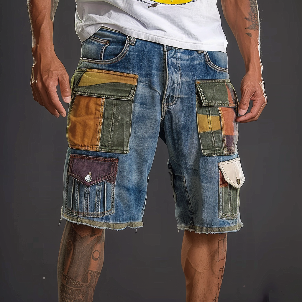 Jorts Mens Baggy Jean Shorts Demin