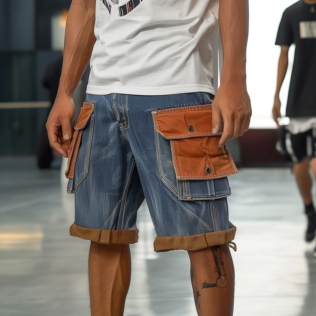 Jorts Mens Baggy Jean Shorts Demin