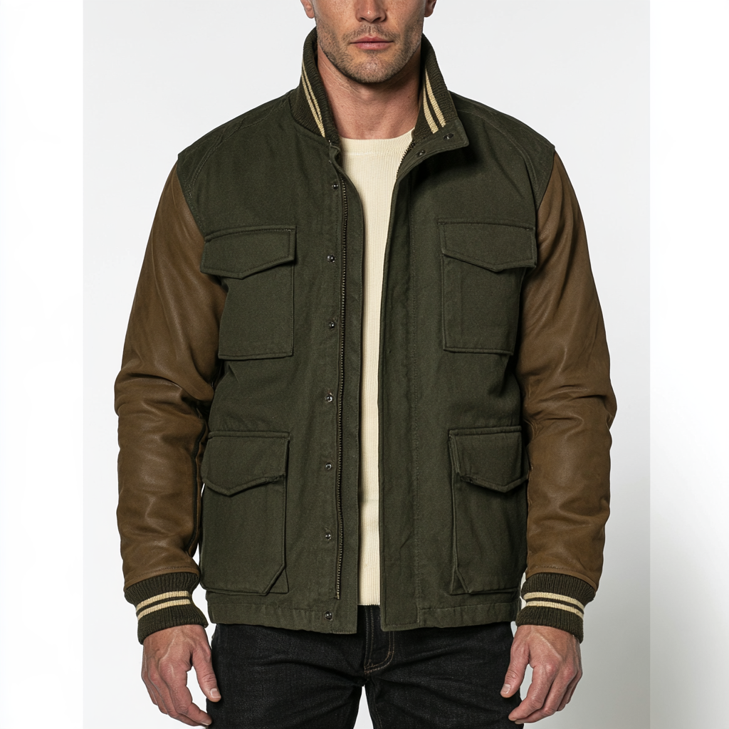 The Collegiate Field Jacket | Olive Four-Pocket Jacket