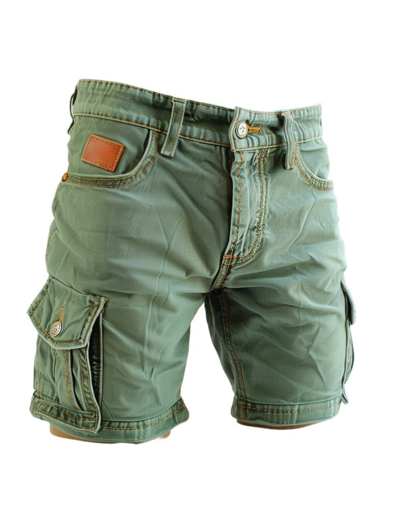 Men’s Vintage Distressed Denim Shorts – Faded, Washed, Rugged Old Look