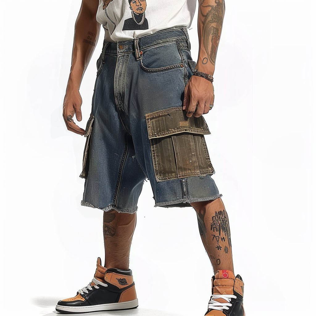 Jorts Mens Baggy Jean Shorts Demin