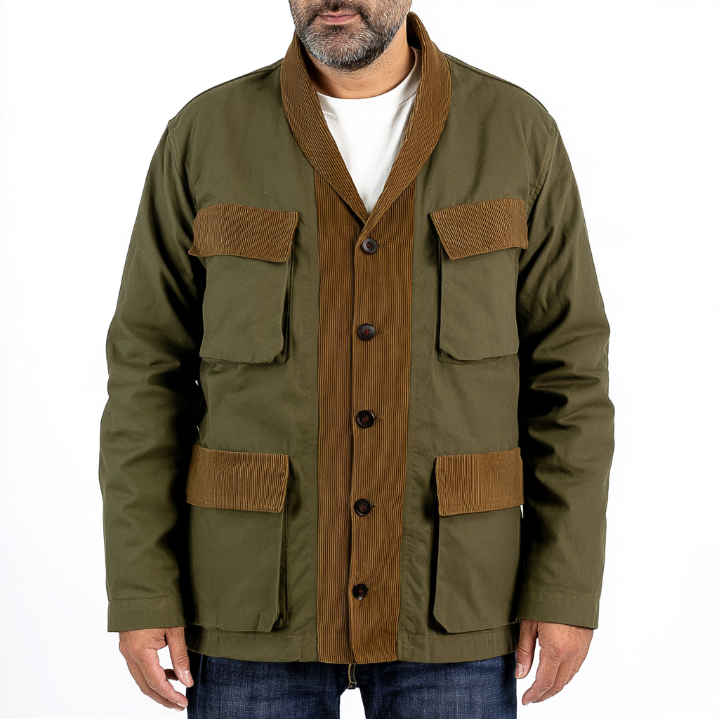 Olive Cord Band Field Jacket | Olive and Tobacco
