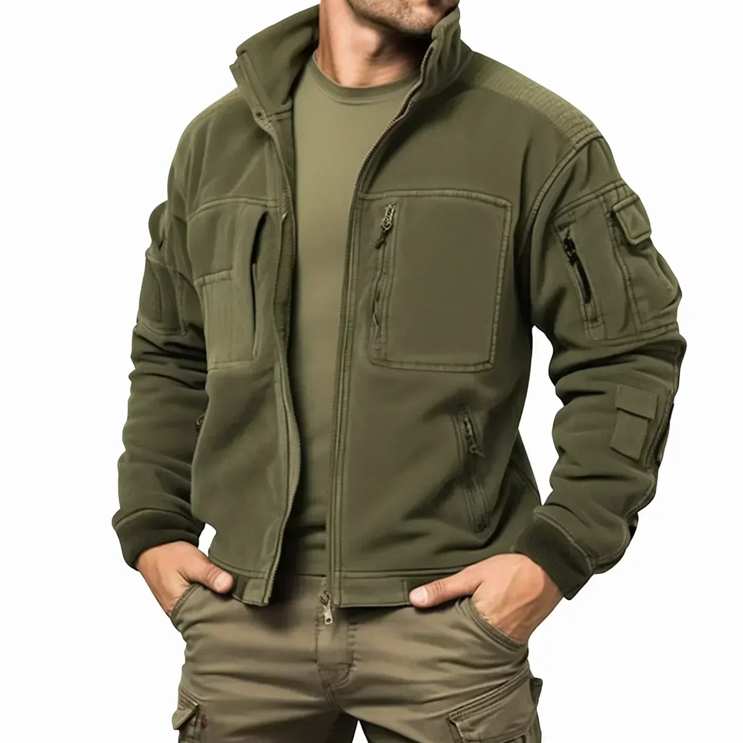 Rugged Old Green Army Bomber Jacket
