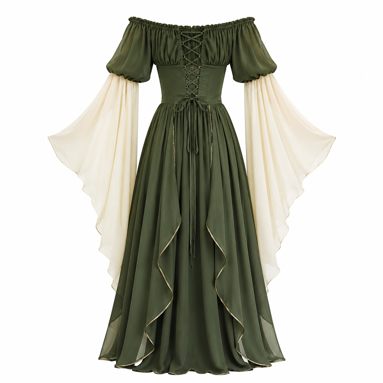 Moss Green Renaissance Fairy Dress