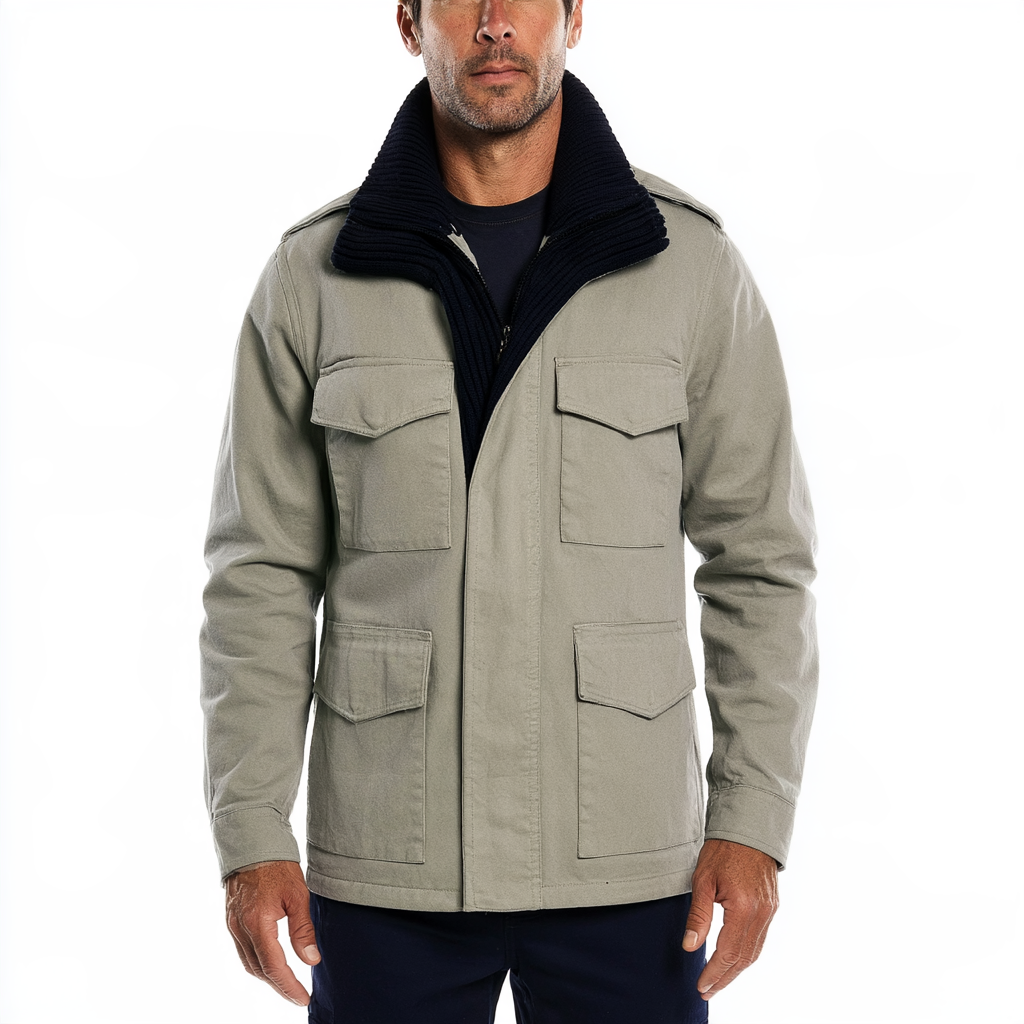 Harbor Knit-Collar Field Jacket