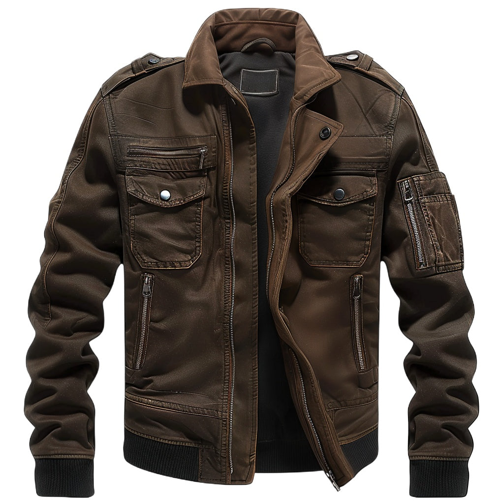 Mens Military Field Cotton Motorcycle Bomber Style Jacket