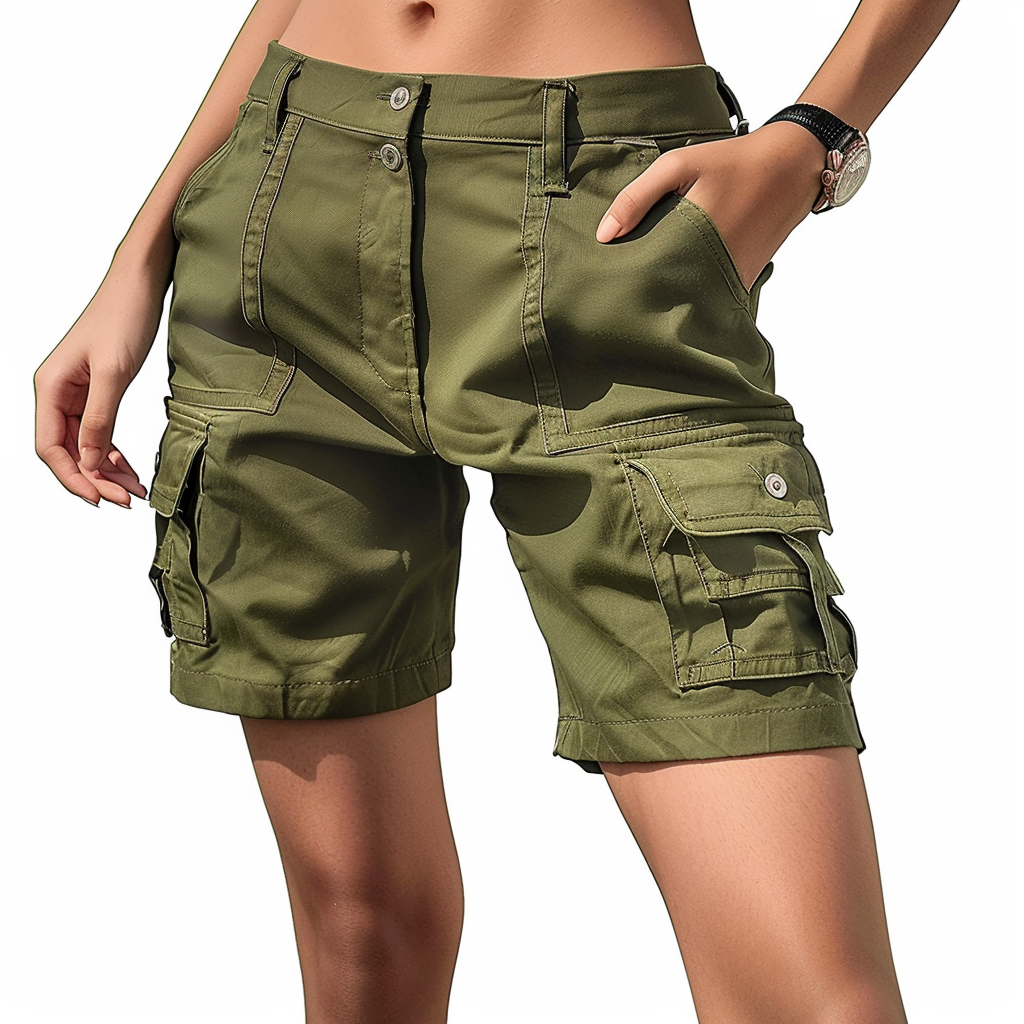 Olive Green Cargo Shorts