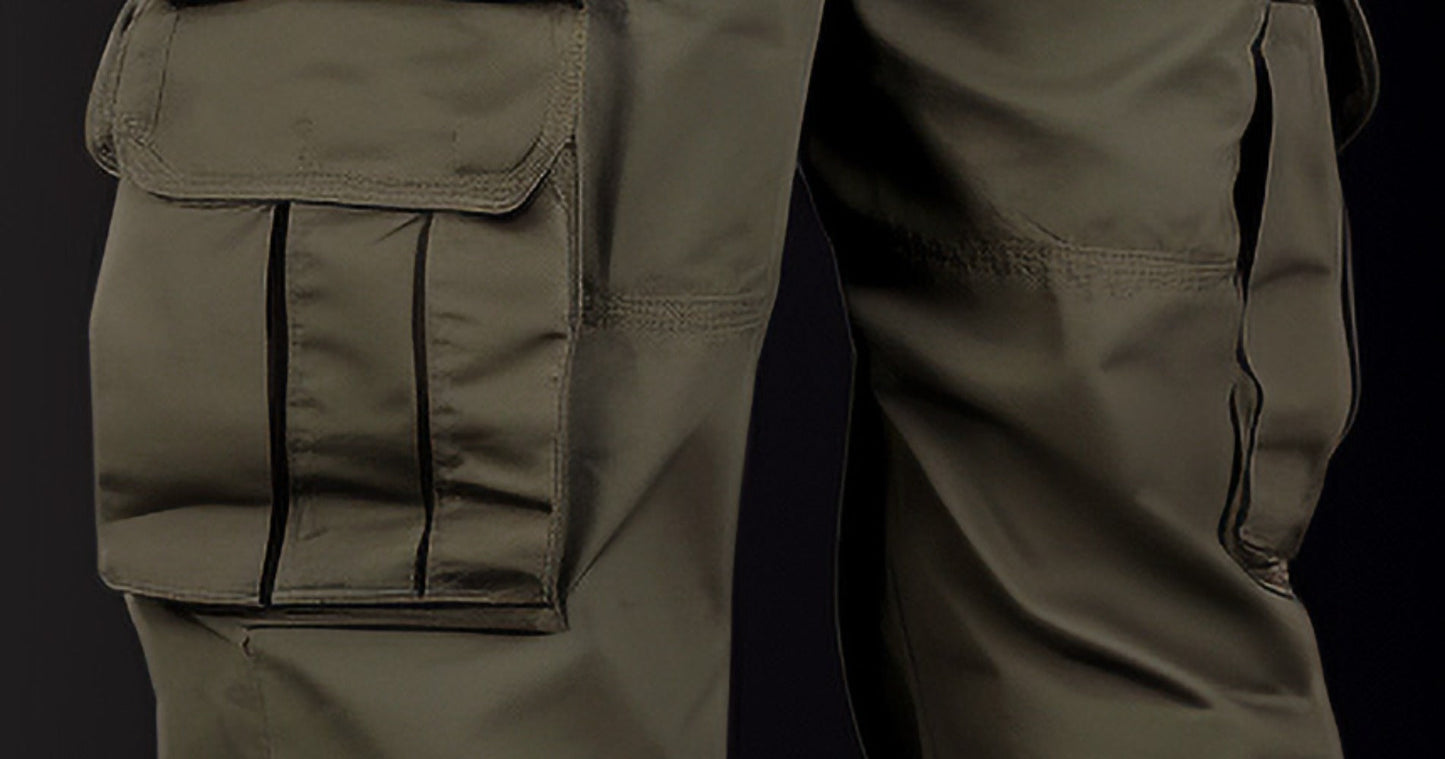 Men's cargo trousers floor length pants with side big pockets 1960s style