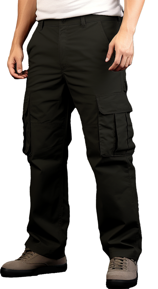 Men's cargo trousers floor length pants with side big pockets 1960s style