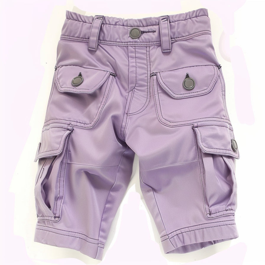 Women Low Rise Cargo Shorts Purple 2024