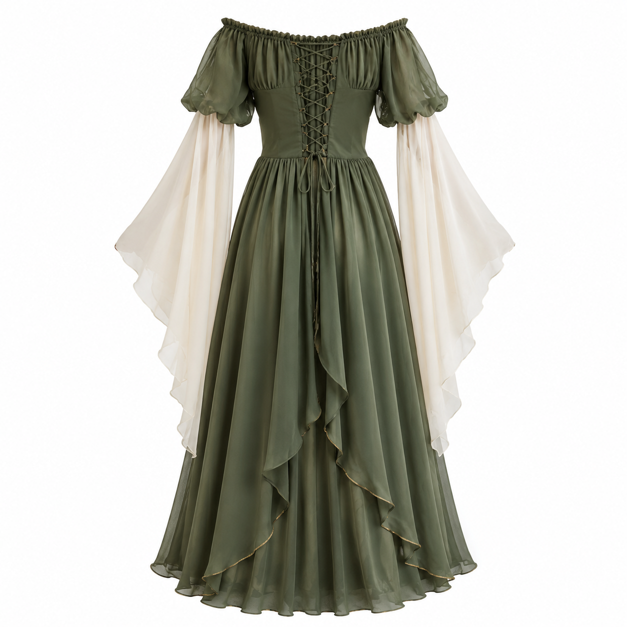 Moss Green Renaissance Fairy Dress