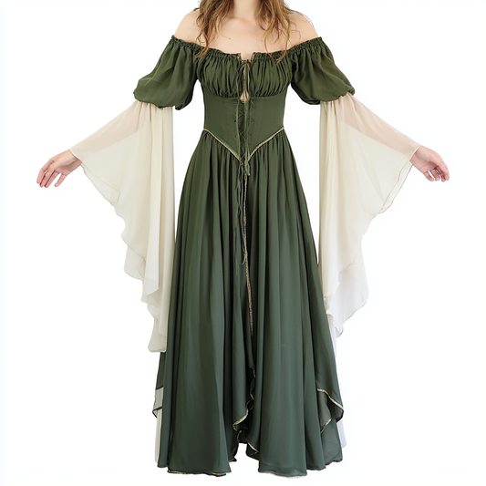 Moss Green Renaissance Fairy Dress