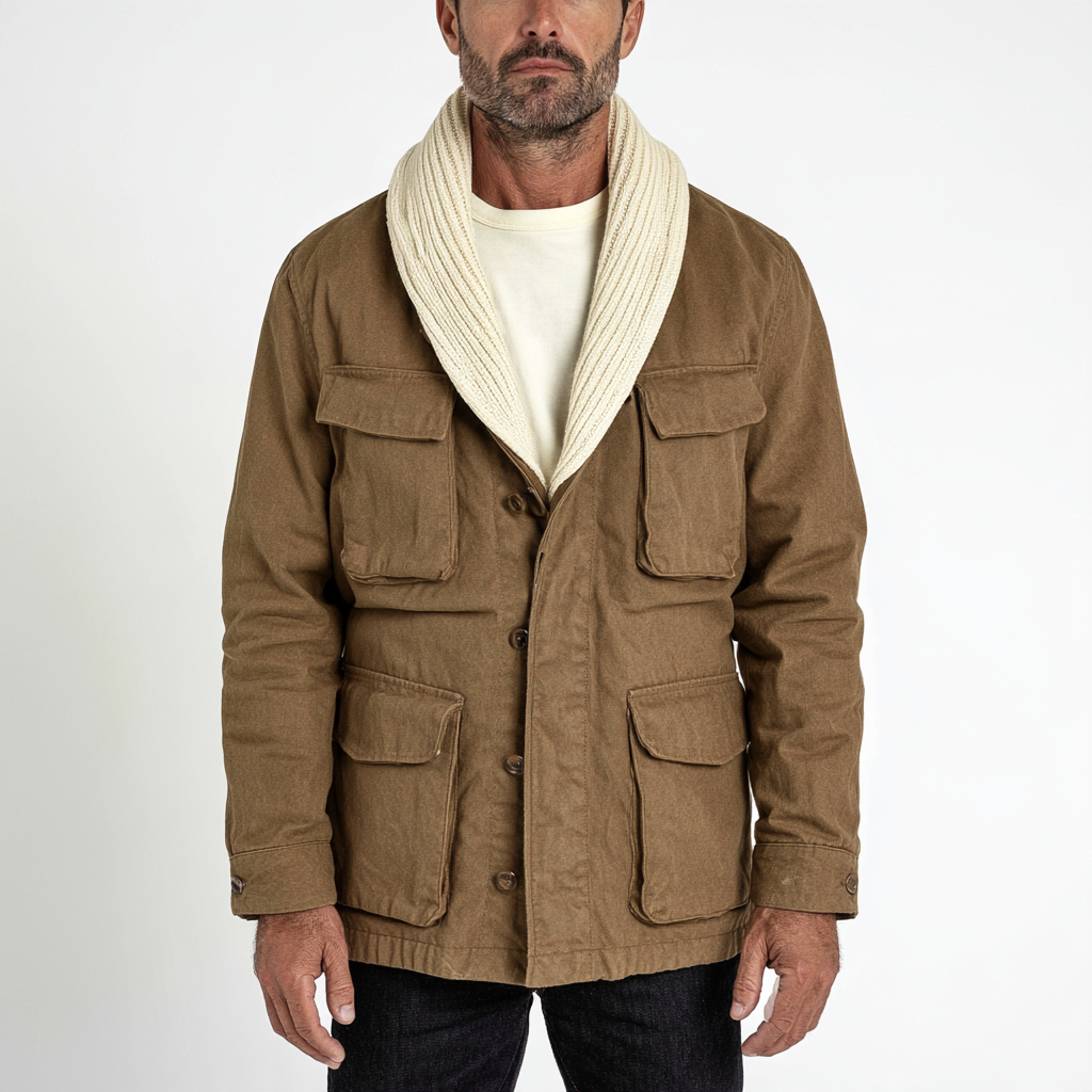 The Shawl Collar Field Jacket | Tobacco Four-Pocket Layer