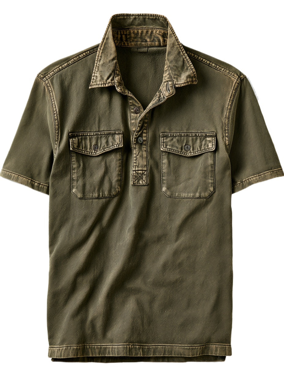Men’s Rust Relic Washed Utility Polo Shirt