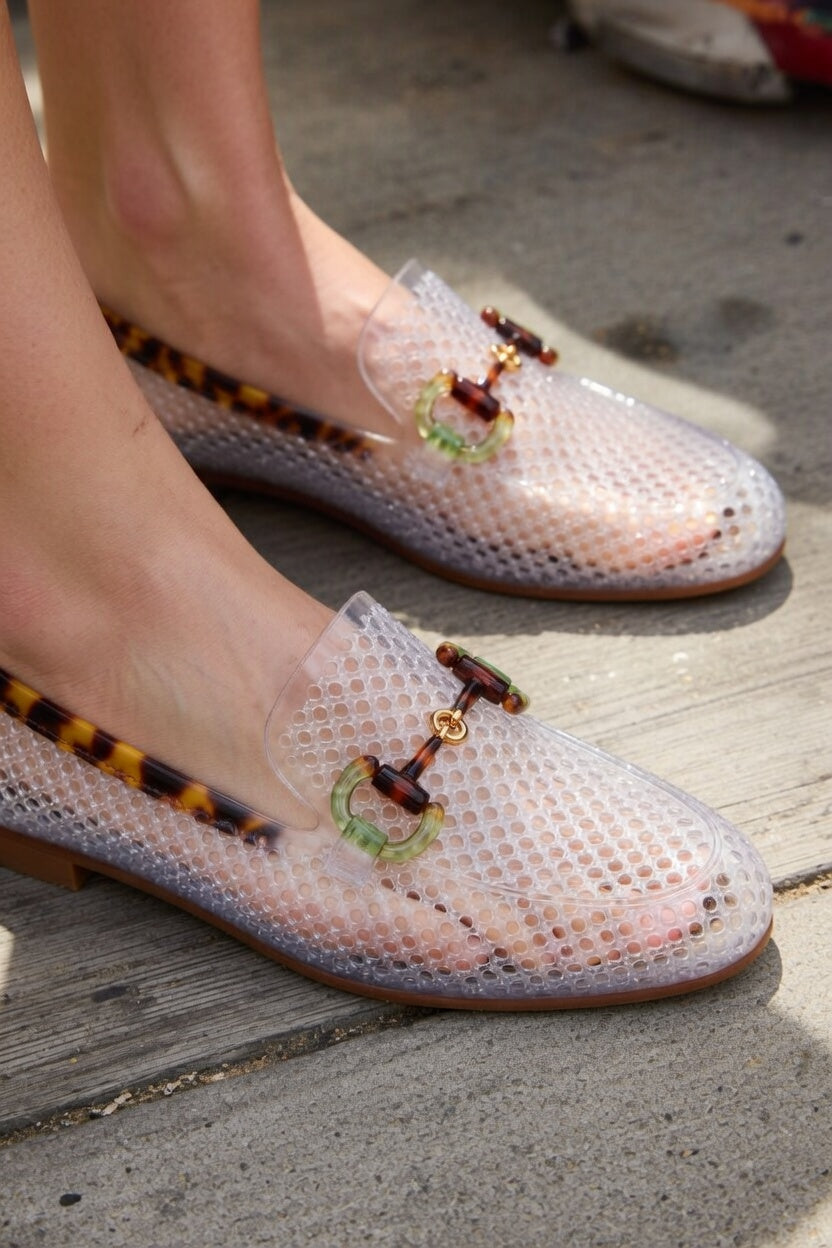 Two-Tone Contrast Jelly Loafer
