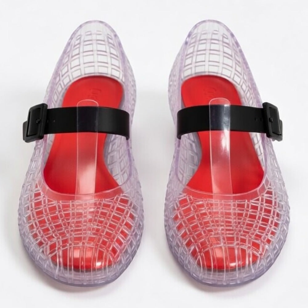Eco Caged Mary Jane Jelly Flats