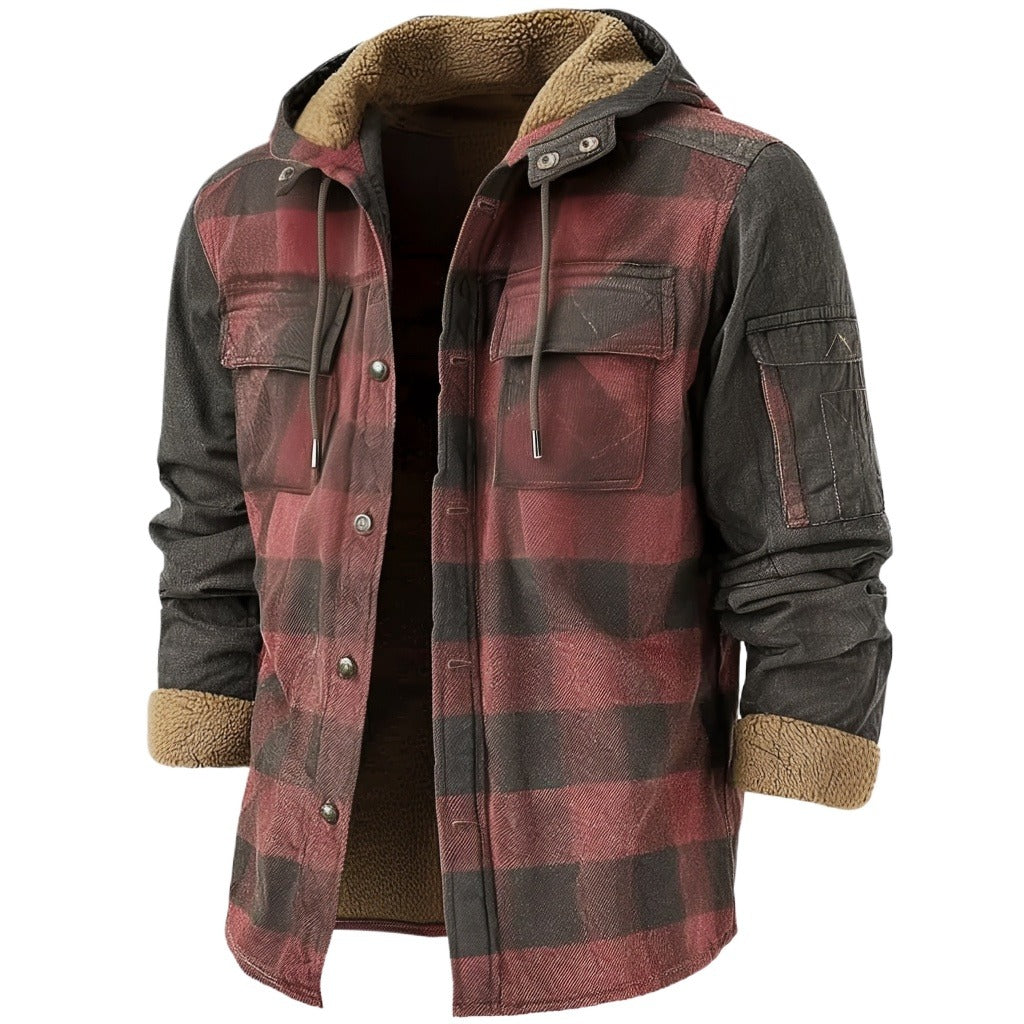 Mens Winter Vintage Flannel Coat