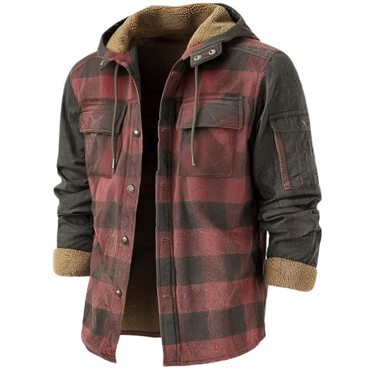 Mens Winter Vintage Flannel Coat
