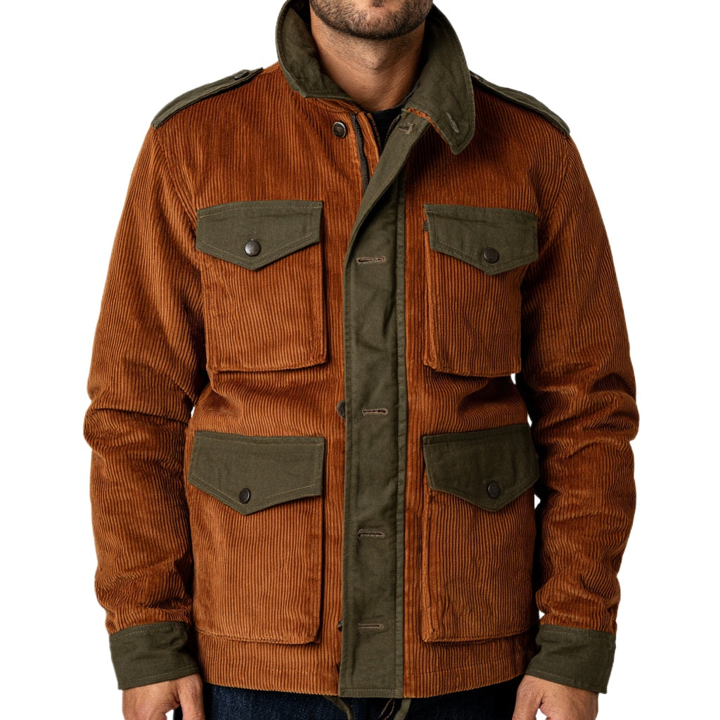 The Workshop Cord Field Jacket | Rust and Olive Four-Pocket Layer