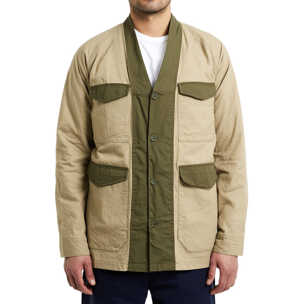 Sandstone Band Field Jacket | Sand and Olive Four-Pocket Layer