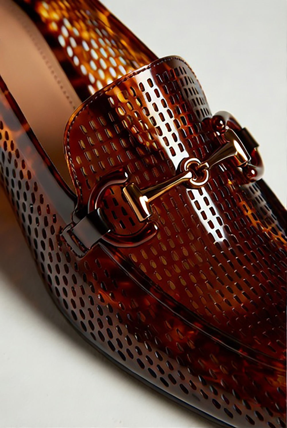 Tortoise Shell Perforated Jelly Loafer