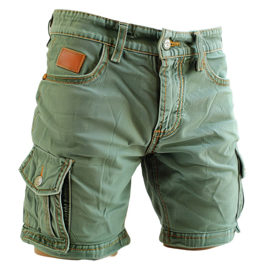 Men’s Vintage Distressed Denim Shorts – Faded, Washed, Rugged Old Look