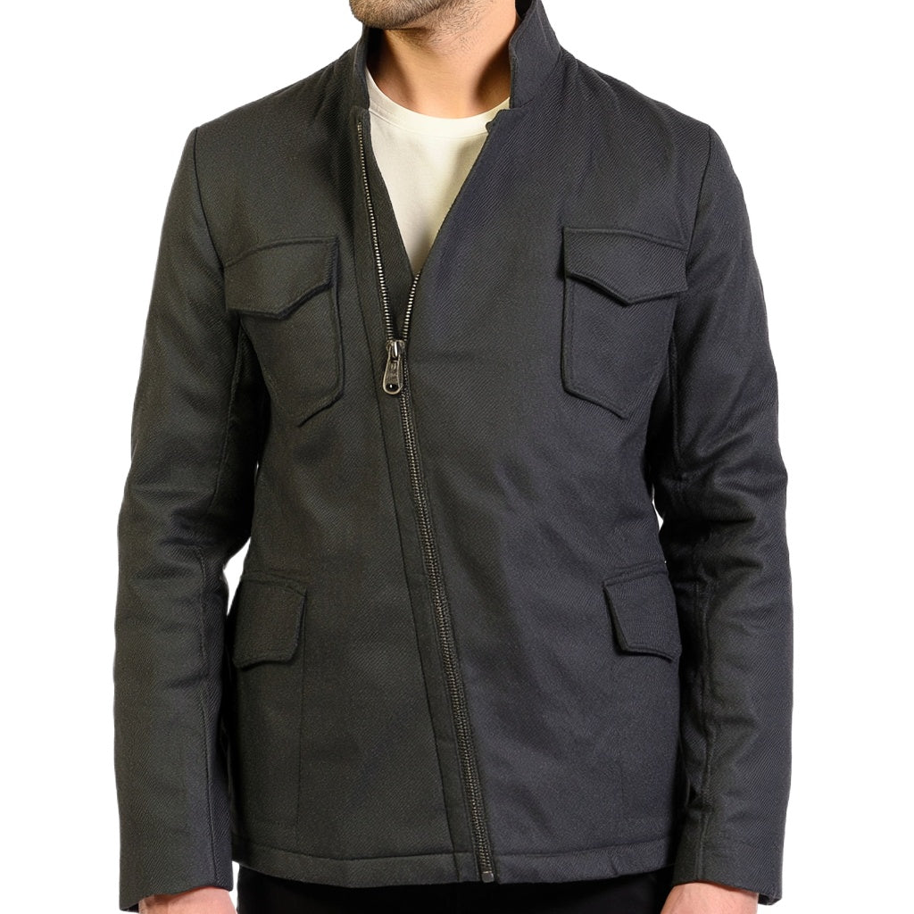 Offset-Zip Field Jacket