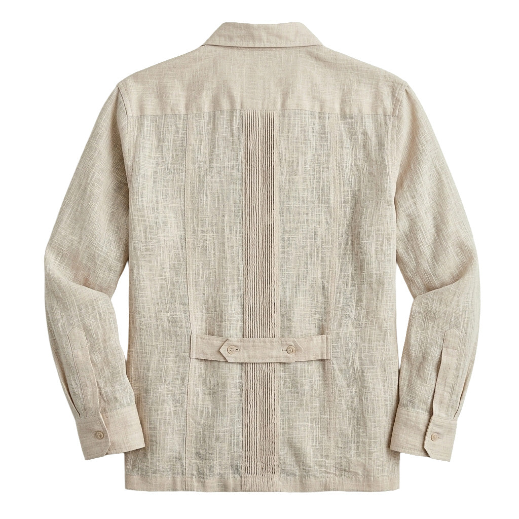 Lightweight Rustic 4-Pocket Linen Guayabera Shirt