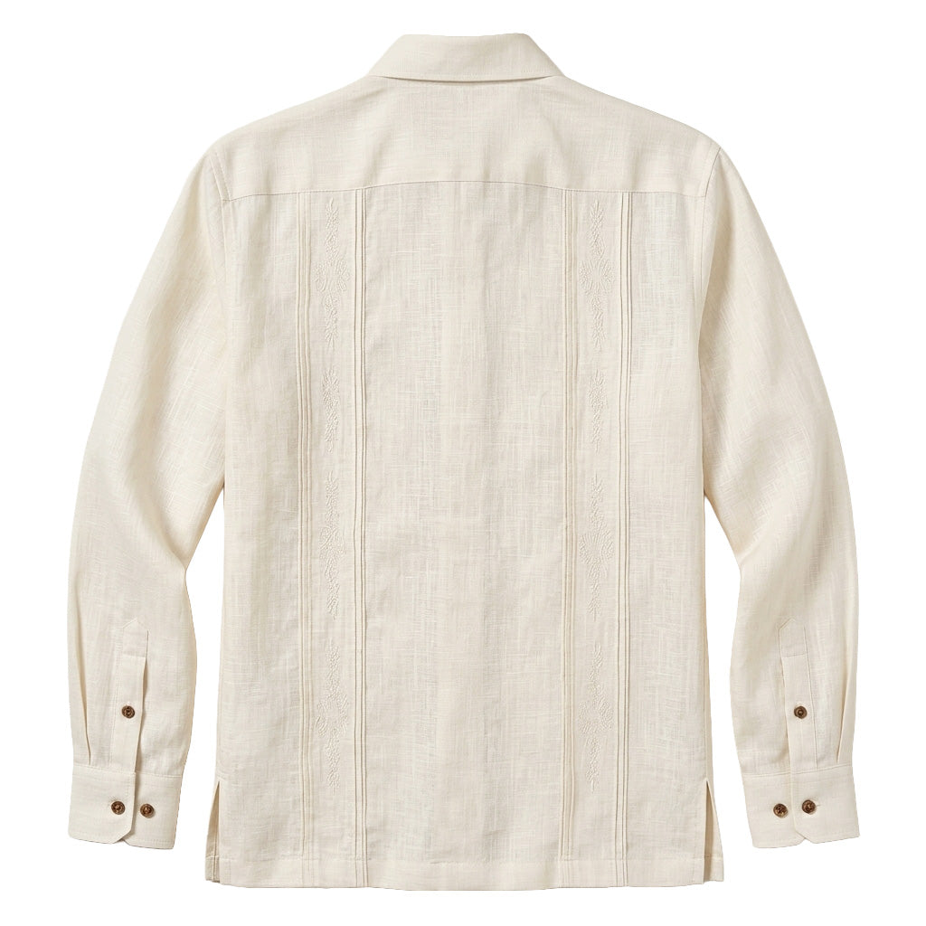 100% Linen Classic 4-Pocket Guayabera Shirt