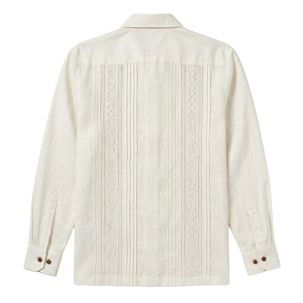 Classic Ivory Linen Guayabera Shirt