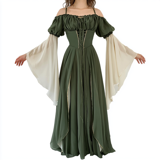 Moss Green Renaissance Fairy Dress