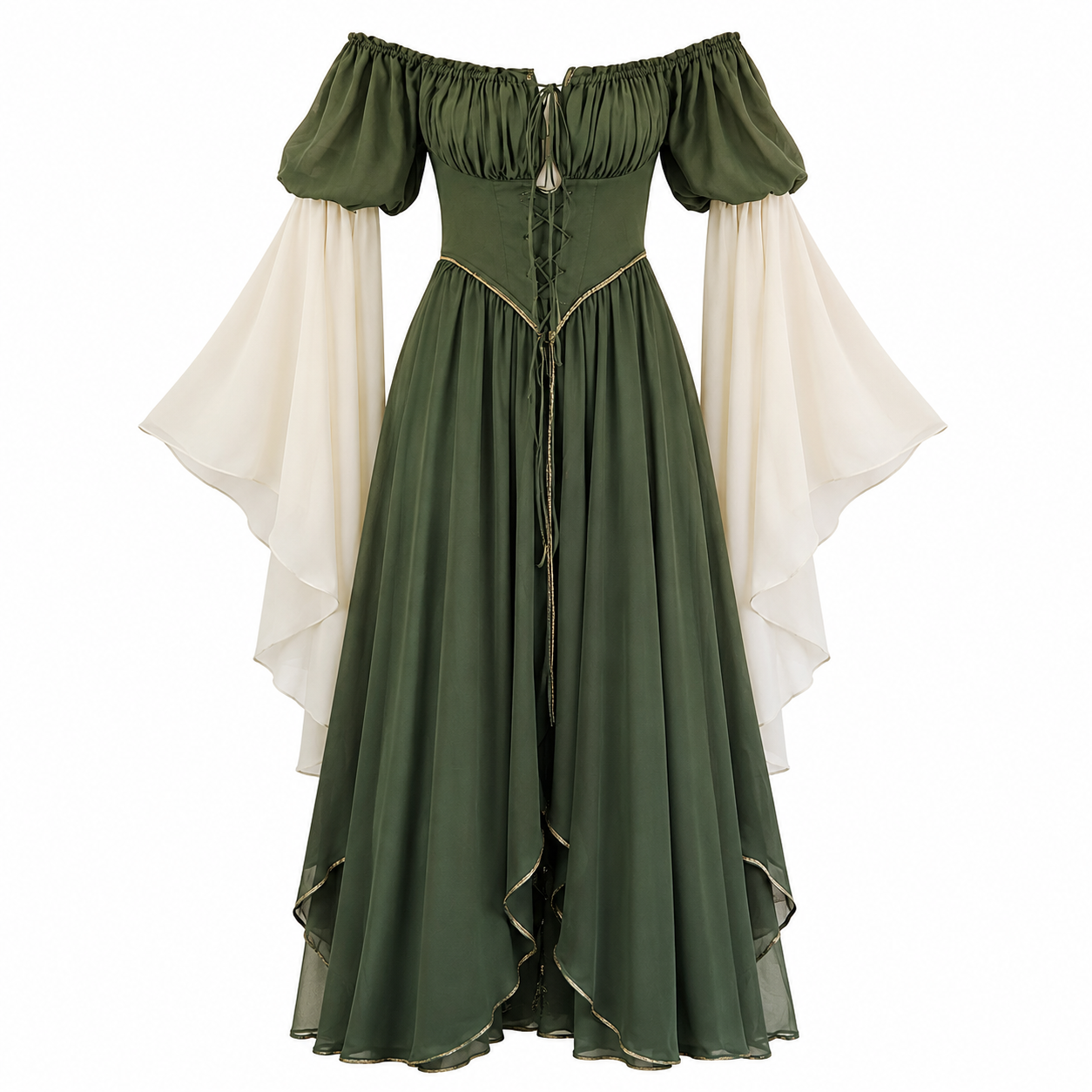 Moss Green Renaissance Fairy Dress