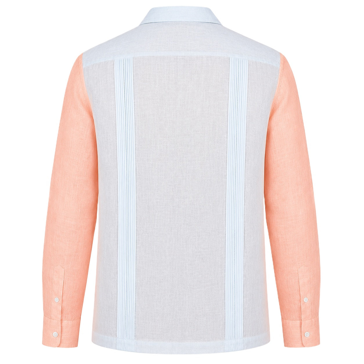 Colorblock Linen Guayabera Shirt