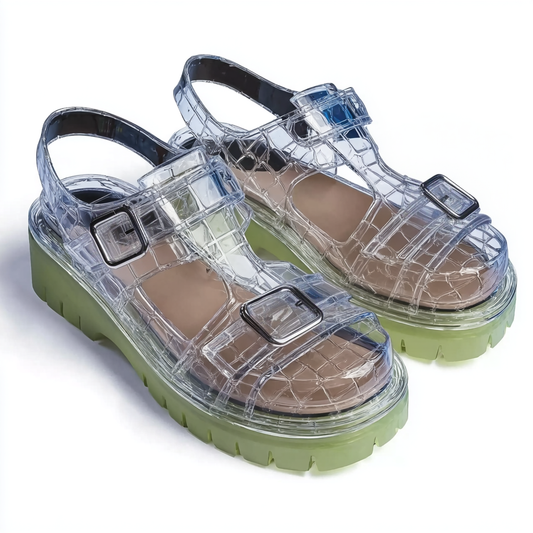 Transparent Caged Chunky Jelly Sandal