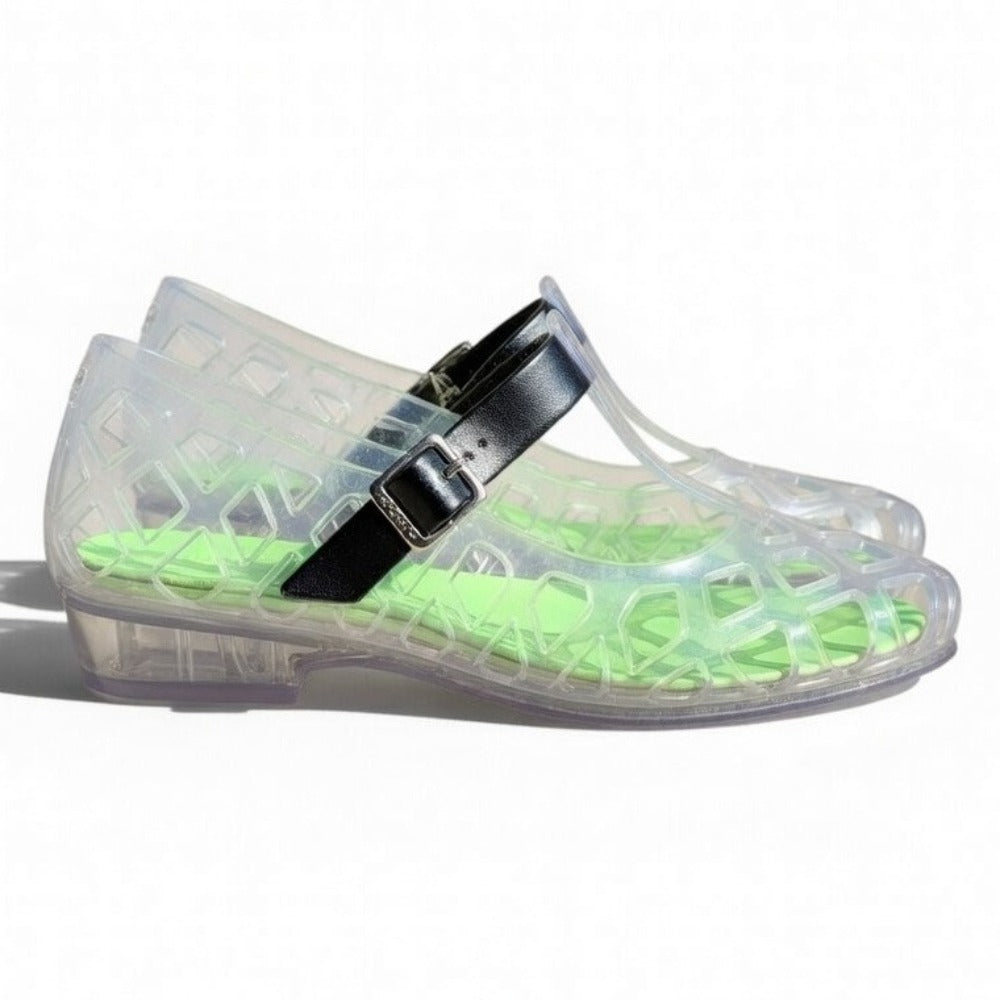 Eco Caged Mary Jane Jelly Flats