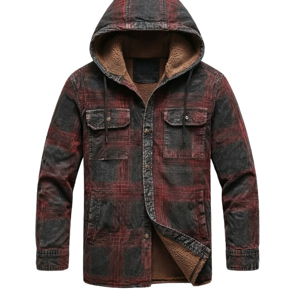 Mens Winter Vintage Flannel Coat
