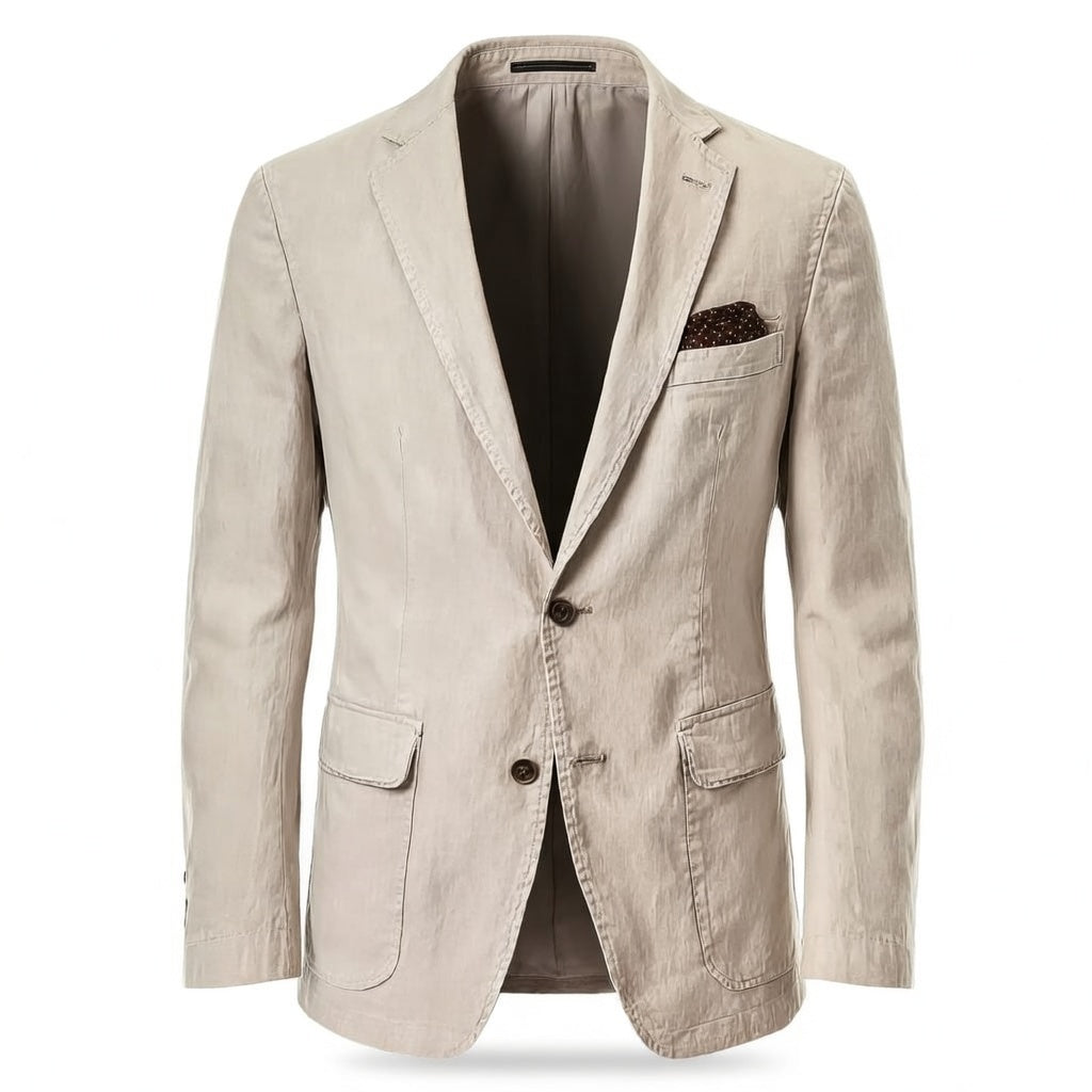 Linen Sport Coat Summer 1960s Style Light Beige