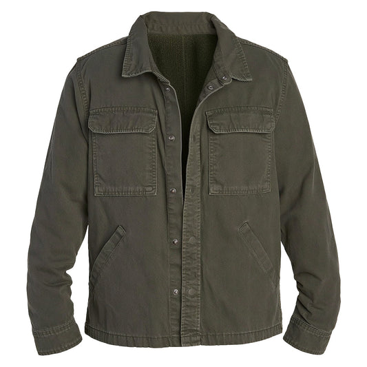Men’s Lightweight Washed Canvas Work Shirt Jacket