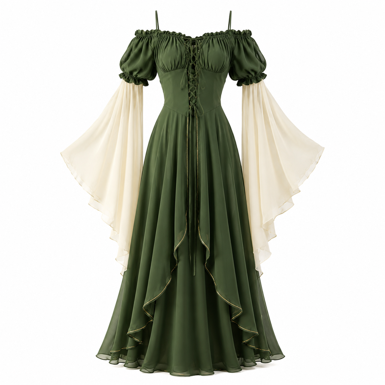 Moss Green Renaissance Fairy Dress