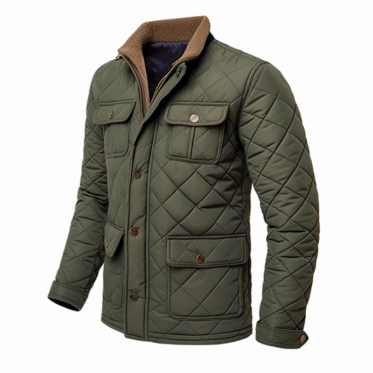 Quilted Jacket – Shearling Collar
