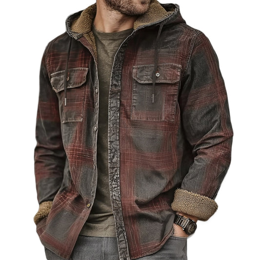 Mens Winter Vintage Flannel Coat
