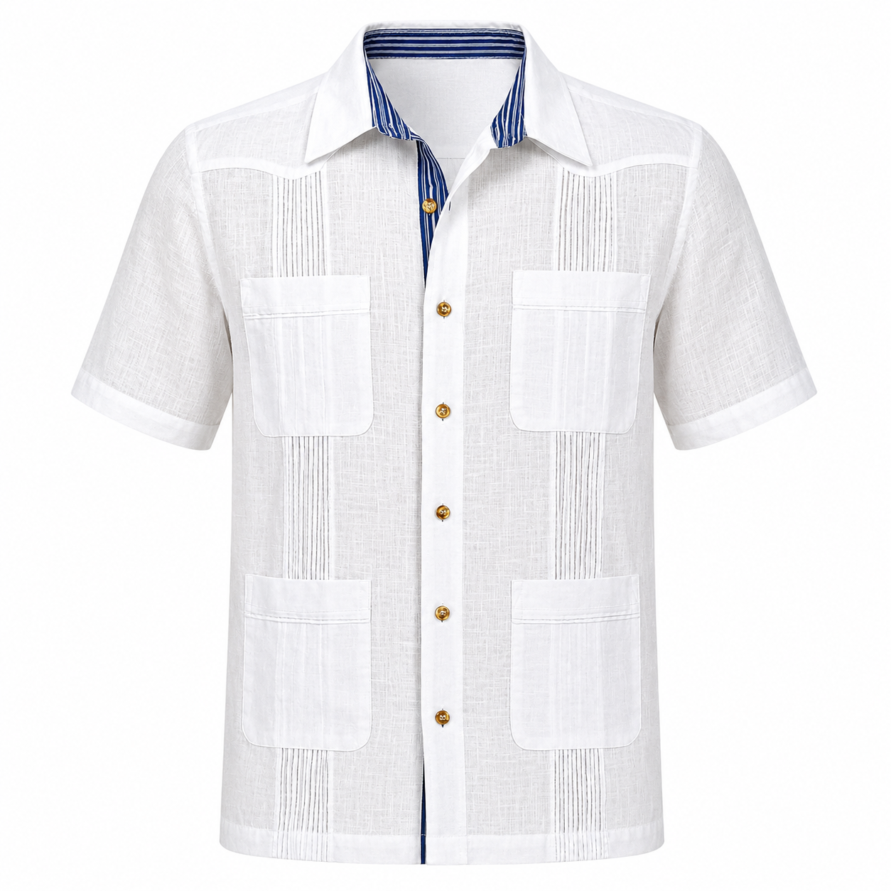 White Linen Guayabera Shirt