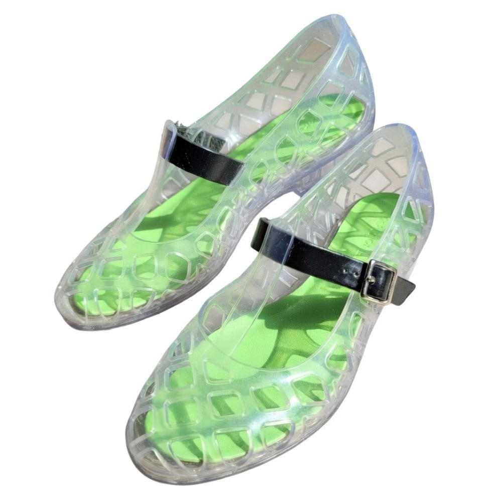 Eco Caged Mary Jane Jelly Flats