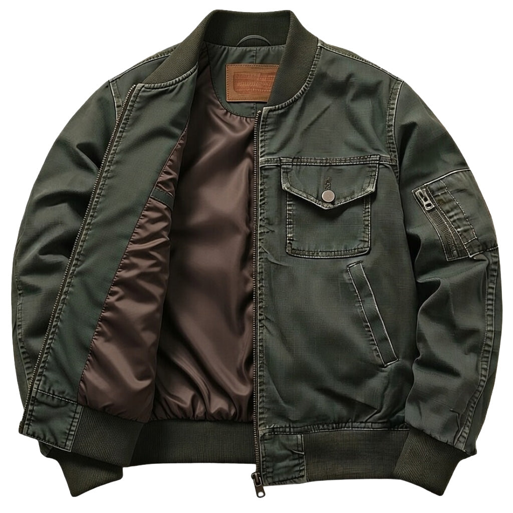Vintage Washed Cotton MA-1 Bomber Jacket