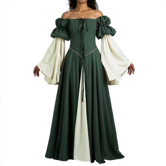 Moss Green Renaissance Fairy Dress