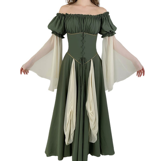 Moss Green Renaissance Fairy Dress