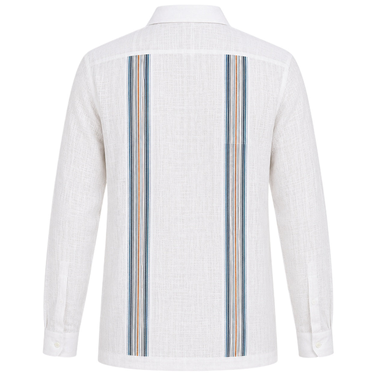 Men’s 100% Linen Multi-Stripe Guayabera Shirt