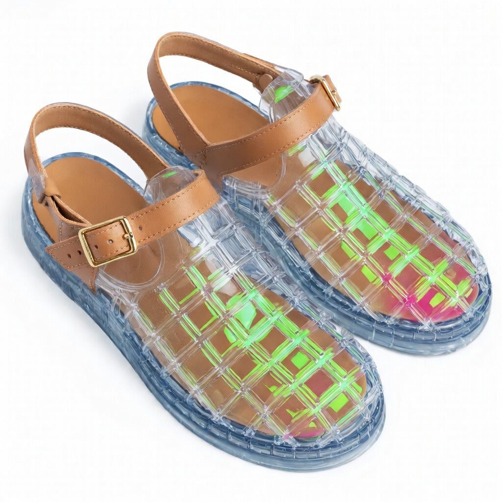Transparent Caged Jelly Fisherman Sandal