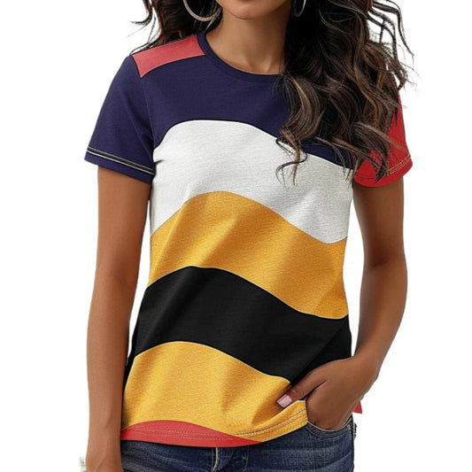T-shirt à blocs de couleurs pour femmes