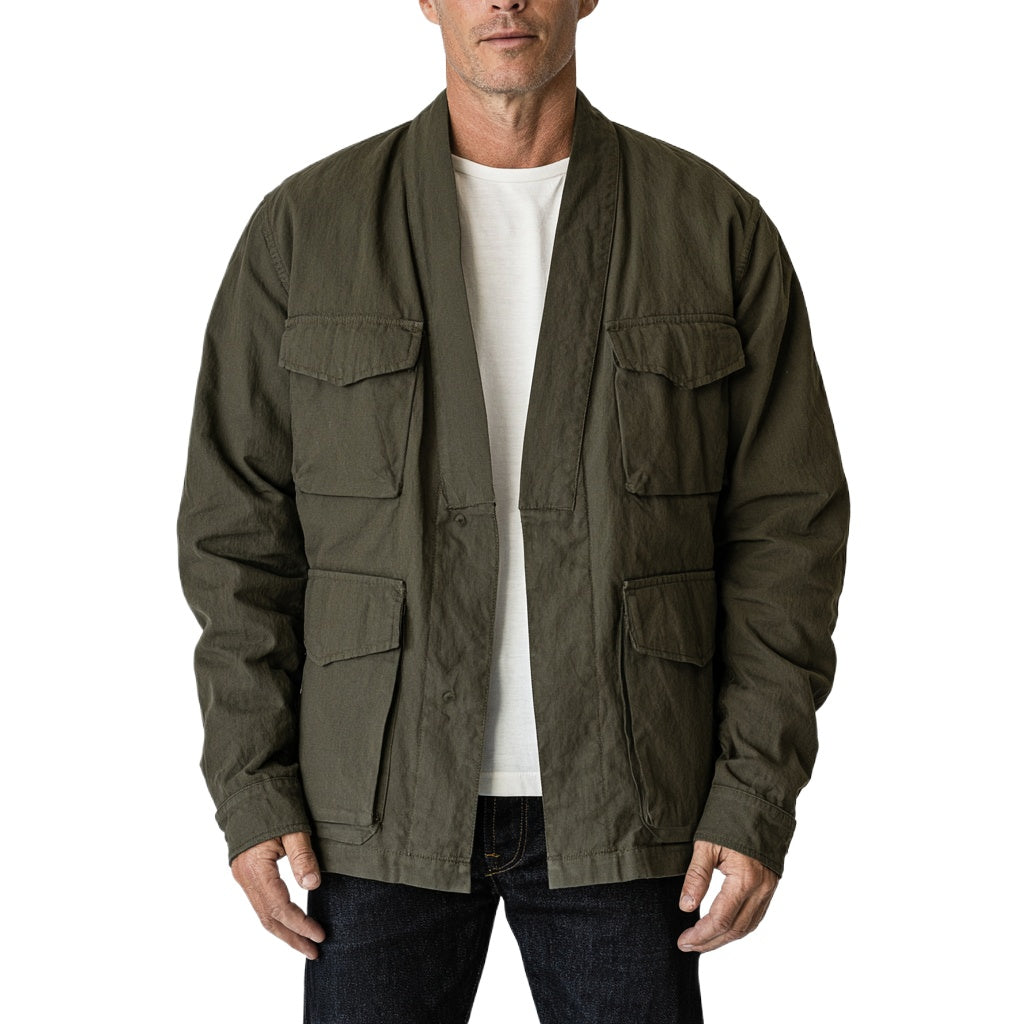 The Band Collar Field Layer | Olive Four-Pocket Jacket